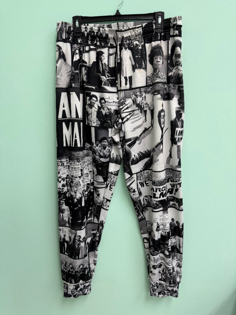 New B/W I AM A MAN Civil Rights Black History Joggers XL